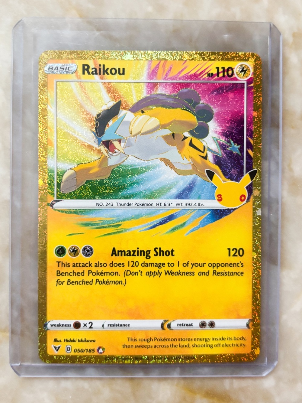 Pokemon 30th Celebration Raikou 050/185 Classic Collection NM